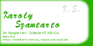 karoly szamtarto business card