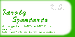 karoly szamtarto business card